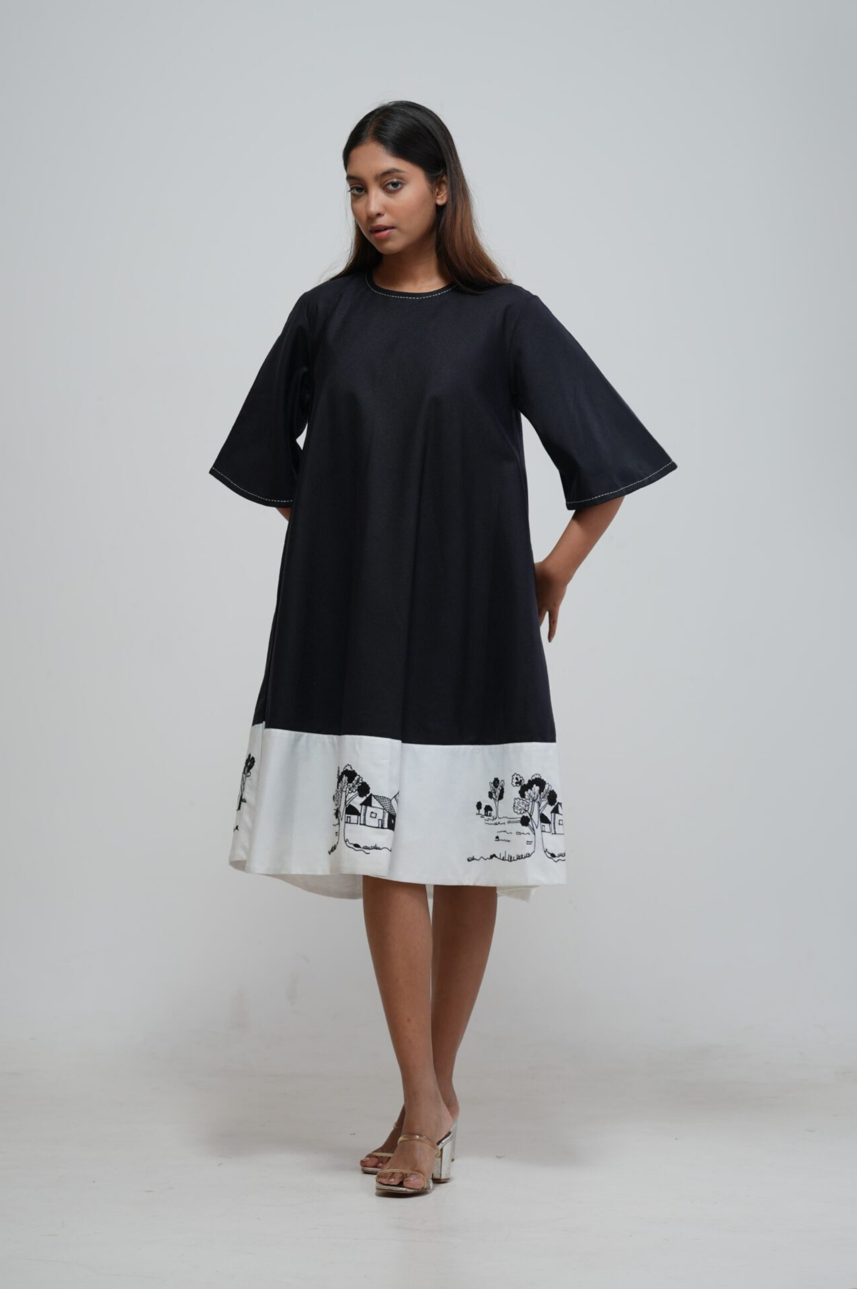 Black and White Flare Dress thumbnail