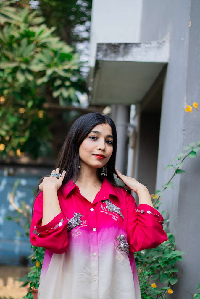 Rani-Ombre Hand-Embroidered Kaftan thumbnail
