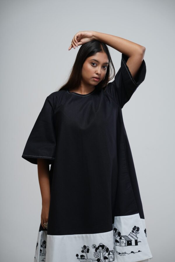 Black and White Flare Dress