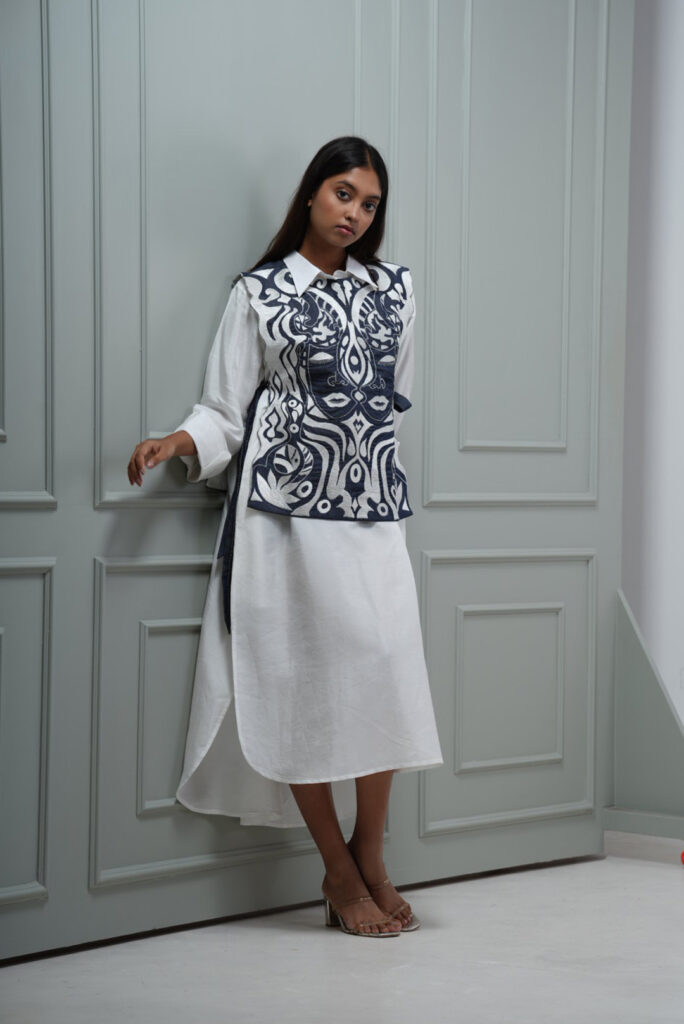 Indigo Grace Bemberg Silk & Cotton Dress
